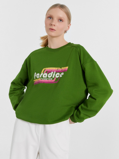 Свитшот Mark Formelle 122969/24-30489П-7 зеленый_печать_3_сл_на_пол - фото 11