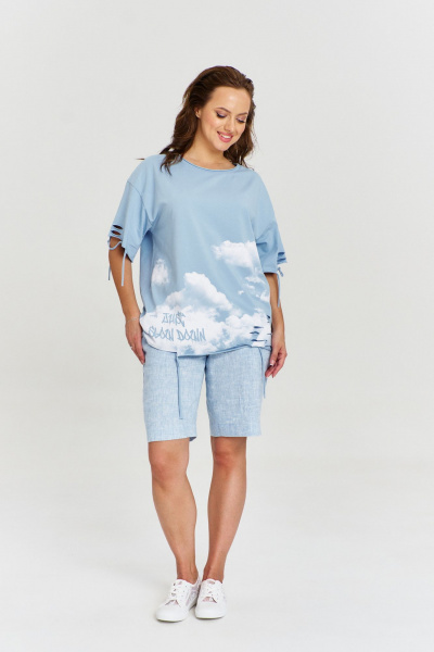 Шорты AVE RARA 4149 голубой_меланж - фото 2