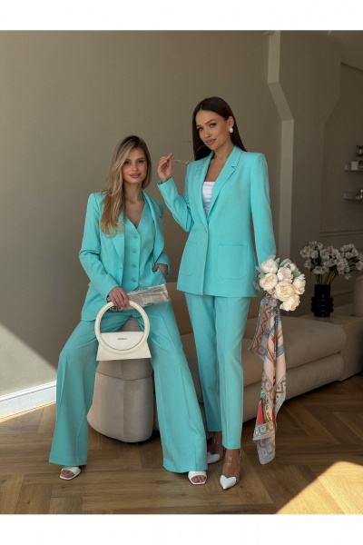 Брюки, жакет, жилет Dilana VIP 1993 мята_тиффани - фото 10