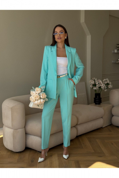 Брюки, жакет Dilana VIP 2056 мята_тиффани - фото 10