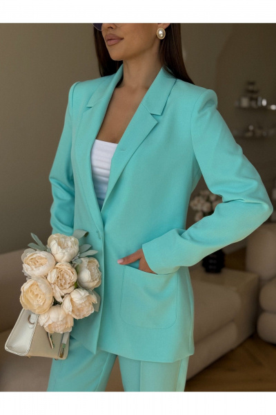 Брюки, жакет Dilana VIP 2056 мята_тиффани - фото 2