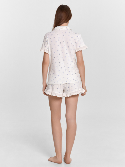 Рубашка, шорты Mark Formelle 592533/24-32247ПП-5 синие_цветочки_на_белом - фото 12