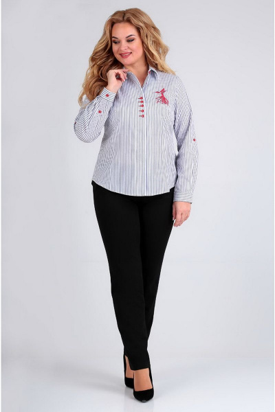 Блуза Таир-Гранд 62301 полоска_красная_точка - фото 3