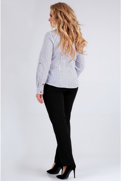 Блуза Таир-Гранд 62301 полоска_красная_точка - фото 2