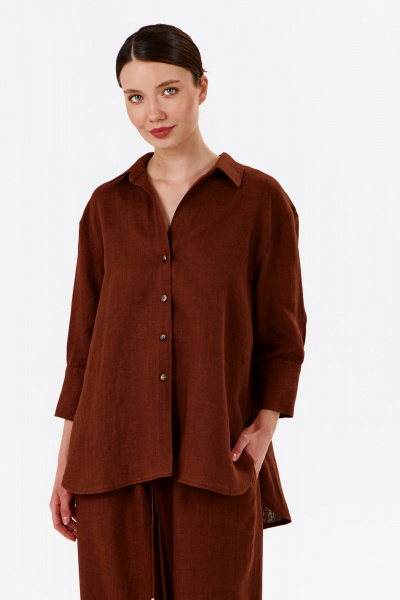 Рубашка SHLOMO 1-8-1420 коричневый - фото 1