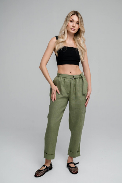 Брюки SHLOMO 2-5-2094 хаки - фото 1
