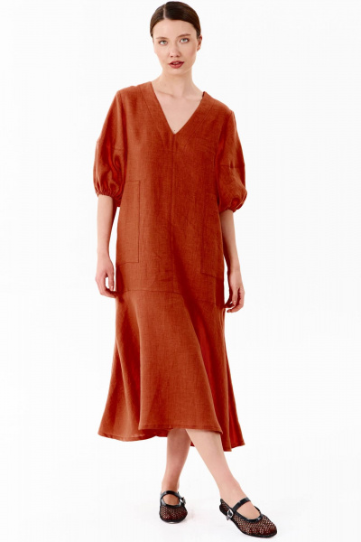 Платье SHLOMO 4-3-1601 оранжевый - фото 1
