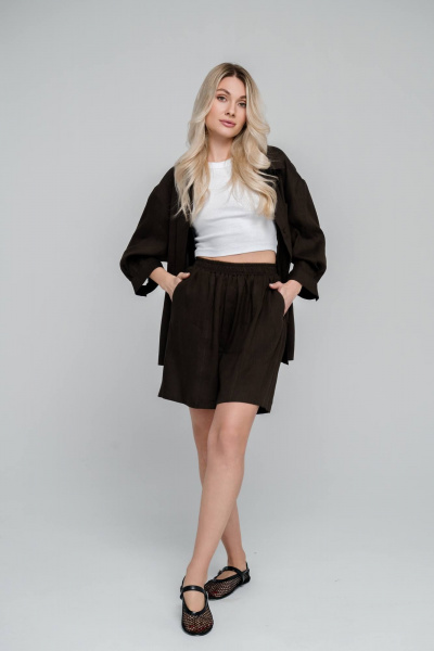 Шорты SHLOMO 5-1-1466 коричневый - фото 1