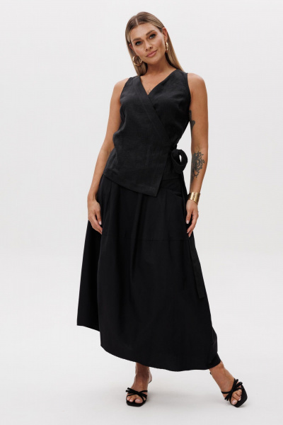 Жилет, юбка Ma Vie М-693 черный - фото 1