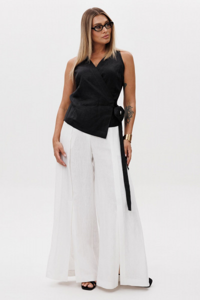 Брюки, жилет Ma Vie М-665 черный-белый - фото 9