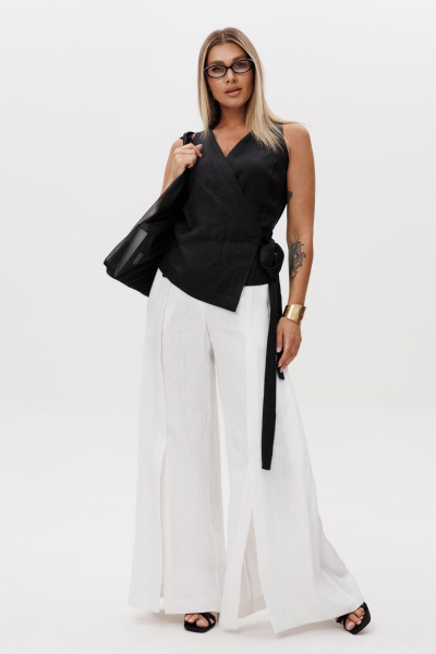 Брюки, жилет Ma Vie М-665 черный-белый - фото 8