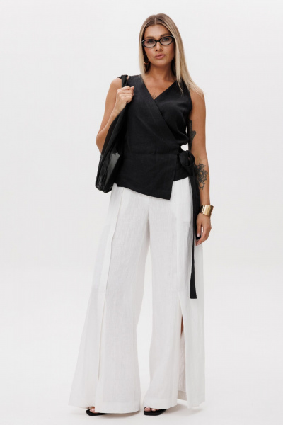 Брюки, жилет Ma Vie М-665 черный-белый - фото 7