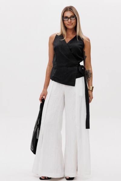 Брюки, жилет Ma Vie М-665 черный-белый - фото 6