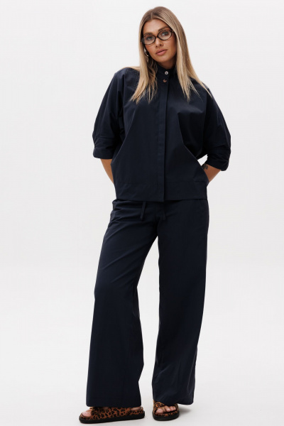Блуза, брюки Ma Vie М-580с синий - фото 16