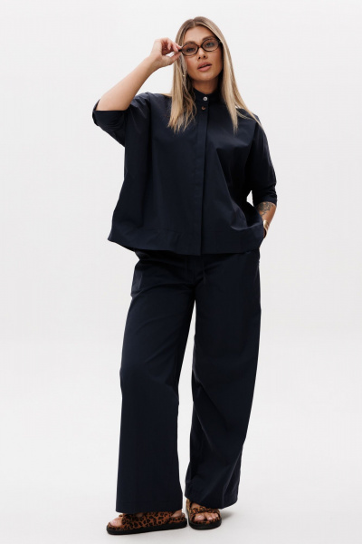 Блуза, брюки Ma Vie М-580с синий - фото 15