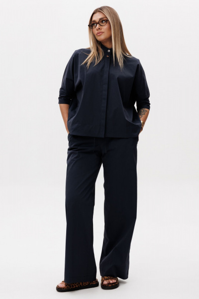 Блуза, брюки Ma Vie М-580с синий - фото 14