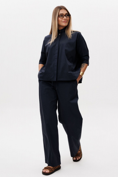 Блуза, брюки Ma Vie М-580с синий - фото 13