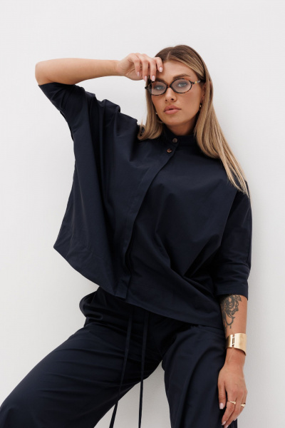 Блуза, брюки Ma Vie М-580с синий - фото 12