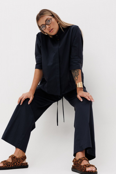 Блуза, брюки Ma Vie М-580с синий - фото 11