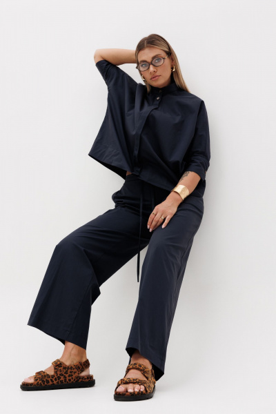 Блуза, брюки Ma Vie М-580с синий - фото 10