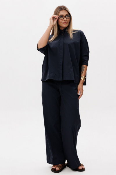 Блуза, брюки Ma Vie М-580с синий - фото 1