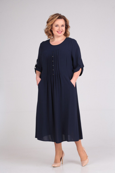 Платье СиБон 0224л темно-синий - фото 1