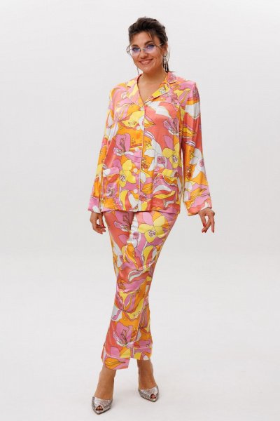 Блуза, брюки Anelli 1619 тропикана - фото 1