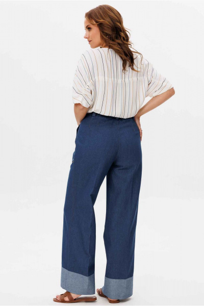 Блуза Mislana 6771 молочный/полоска - фото 4