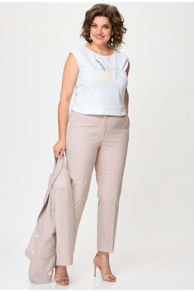 Брюки БелЭльСтиль 586-2_87_22 бежевый джинс - фото 4