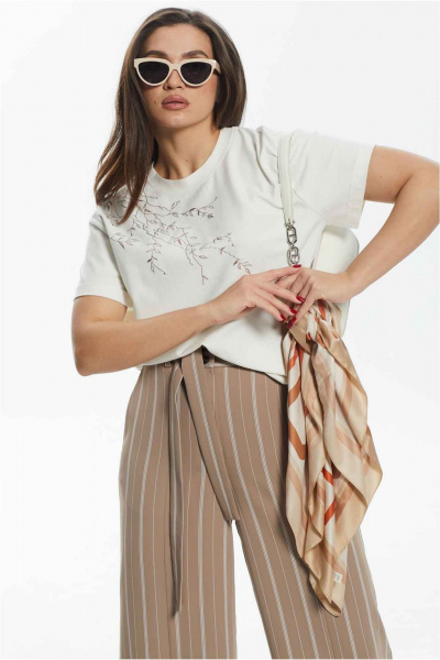 Блуза Mislana 885 бл_молочный - фото 6