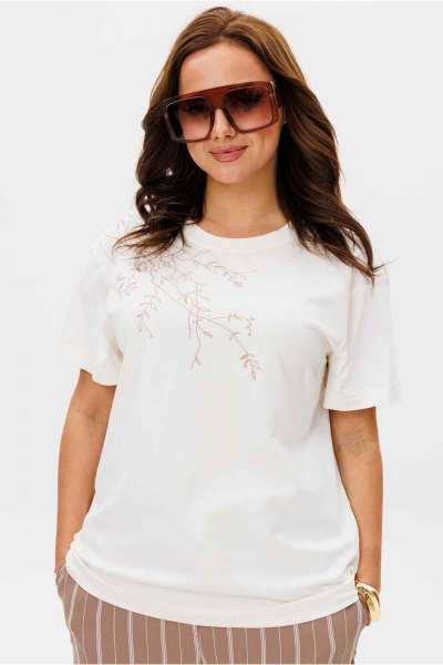 Блуза Mislana 885 бл_молочный - фото 4