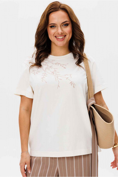 Блуза Mislana 885 бл_молочный - фото 1