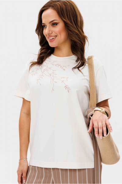 Блуза Mislana 885 бл_молочный - фото 2