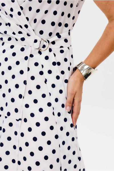 Платье Mislana 1449 белый/черный_горох - фото 8