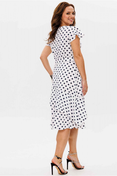 Платье Mislana 1449 белый/черный_горох - фото 2