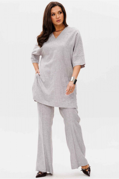Блуза, брюки Mislana 11101 серый_закрытые_плечи - фото 4