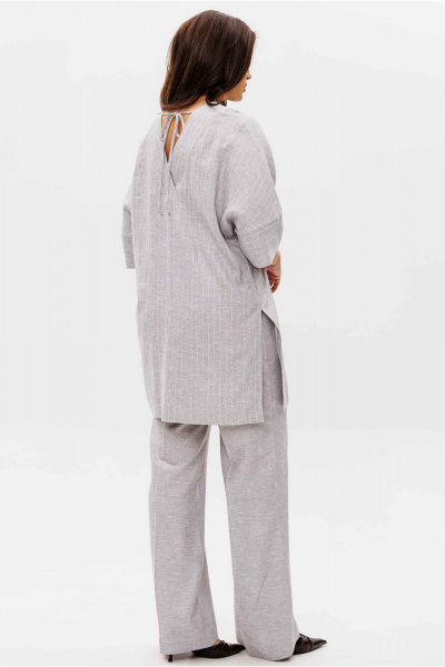 Блуза, брюки Mislana 11101 серый_закрытые_плечи - фото 2