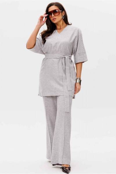 Блуза, брюки Mislana 11101 серый_закрытые_плечи - фото 3
