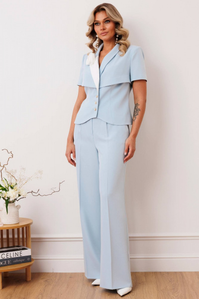Брюки, жакет Мода Юрс 2917 голубой - фото 5