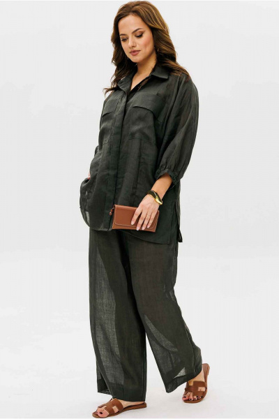 Блуза, брюки Mislana 11093 темно-зеленый - фото 8