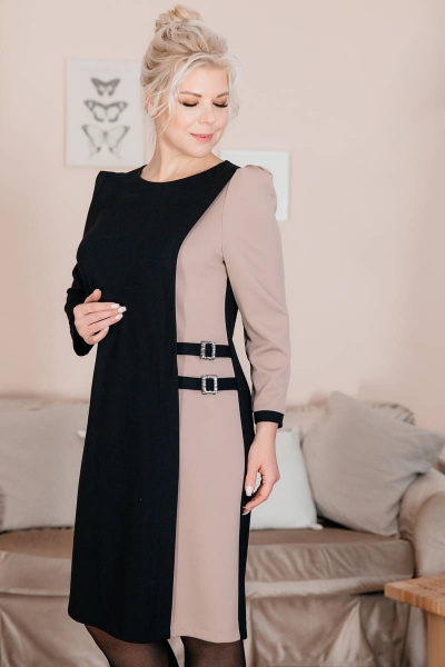 Платье ASV 2345 черно-бежевый - фото 6