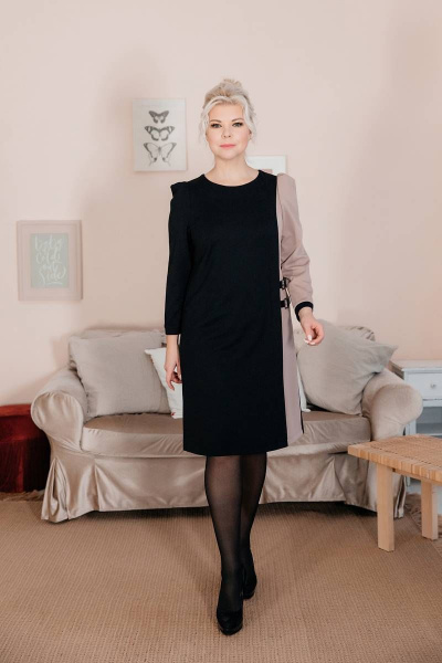 Платье ASV 2345 черно-бежевый - фото 4