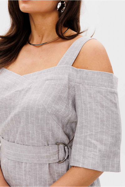 Блуза, брюки Mislana 11086 серый_открытые_плечи - фото 6