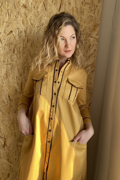 Платье милитари с накладными карманами и тесьмой Pavlova 090 - фото 8