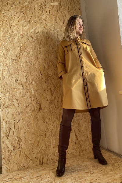 Платье милитари с накладными карманами и тесьмой Pavlova 090 - фото 7