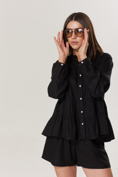 Блуза T.N.D М119 черный - фото 7