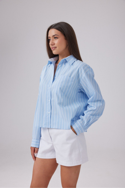 Рубашка T.N.D М138 голубой - фото 2