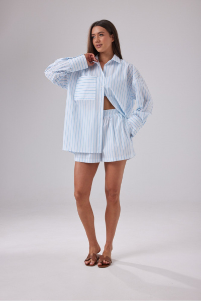 Рубашка, шорты T.N.D М434 белый - фото 5