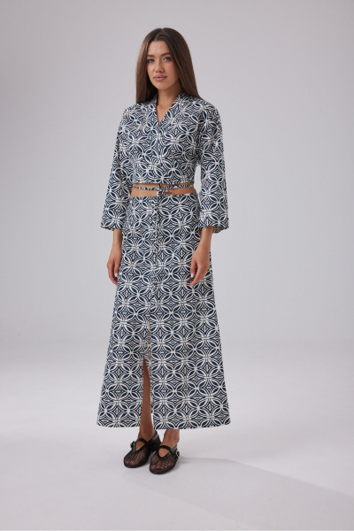 Блуза, юбка T.N.D М442 белый/синий - фото 5