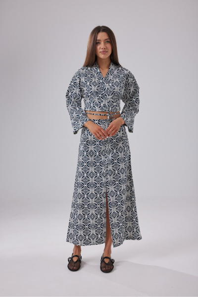 Блуза, юбка T.N.D М442 белый/синий - фото 1